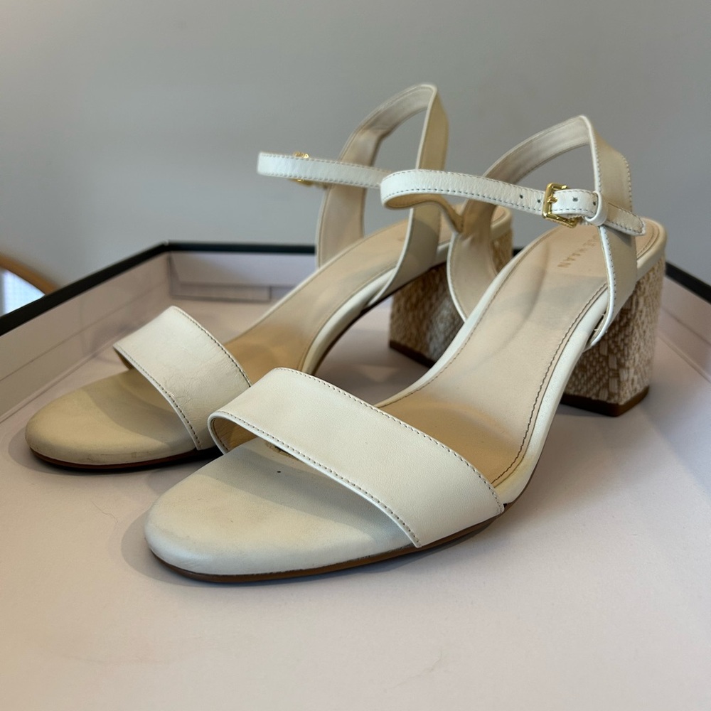 Cole Haan Cream Block Heel Sandals